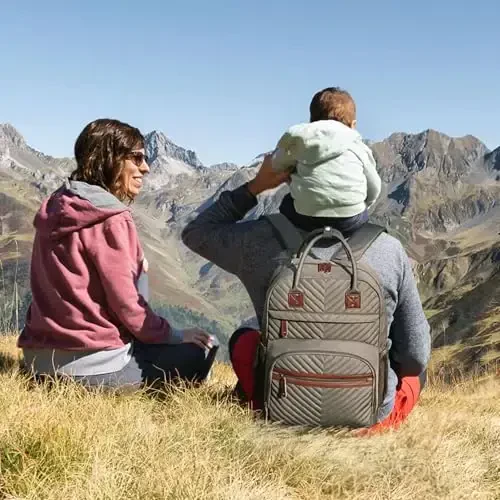 Ayollar uchun katta sig'imli taglik sumkasi, izolyatsiyalangan cho'ntakli chaqaloq sumkasi, qiz va o'g'il bolalar uchun ko'p funktsiyali taglik sumkalari, o'g'il bolalar va qizlar uchun suv o'tkazmaydigan chaqaloq sumkalari, tug'ruq sumkasi xaki jigarrang - 6