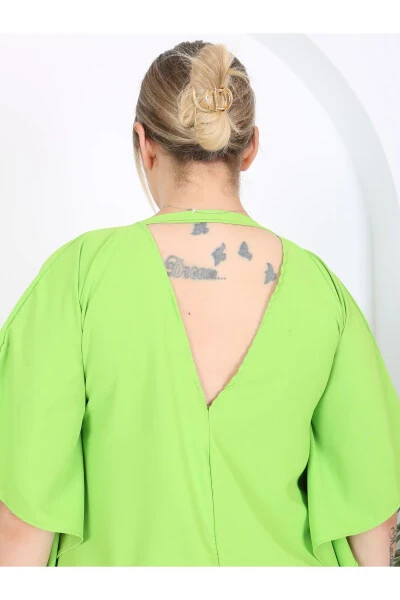 AYOLLAR UCHUN KATTASIZ O'LCHAMLI YARASA YENGLI YIRTILGAN DETALLI TO'QILGAN JESSİCA KO'YLAK - 3