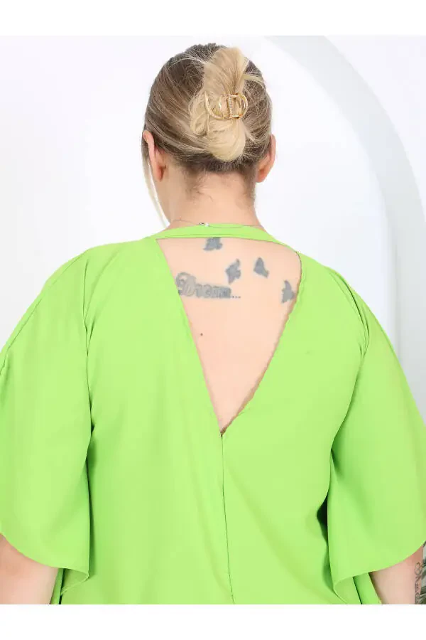 AYOLLAR UCHUN KATTASIZ O'LCHAMLI YARASA YENGLI YIRTILGAN DETALLI TO'QILGAN JESSİCA KO'YLAK - 3