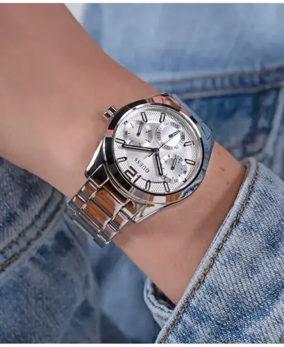 Ayollar uchun ko‘p funksiyali kumush rangli zanglamaydigan po‘lat soat 38 mm - Kumush - 5