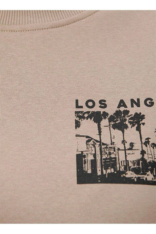 Ayollar uchun krujka bo'yinli bej rangli svitshot bej - 5