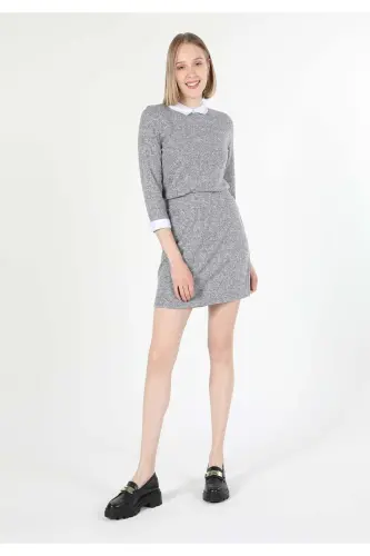 Ayollar uchun kulrang, oddiy o'lchamli yubka (Cl1060276) - 1