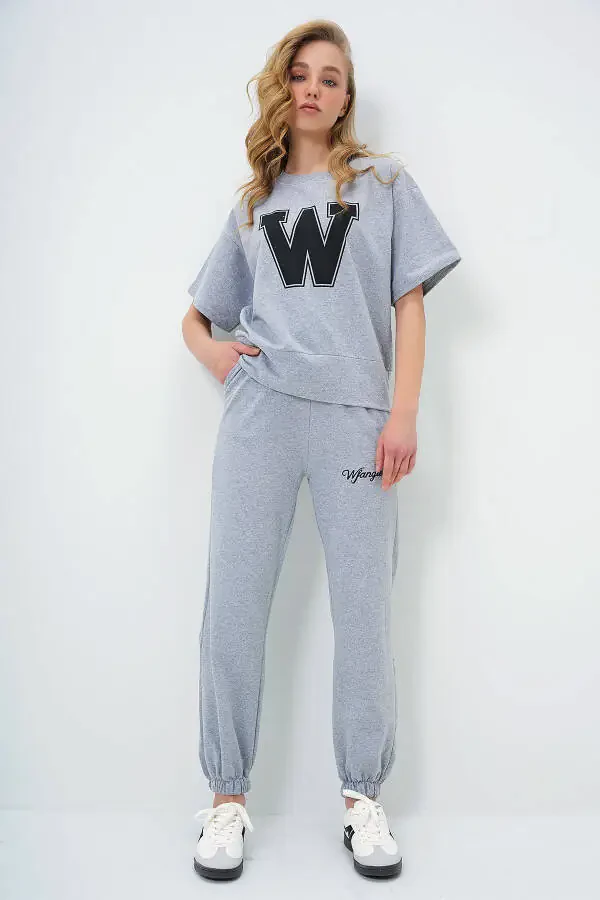 Ayollar uchun kulrang W bosma sport kostyumi ALC-X5889 - 2