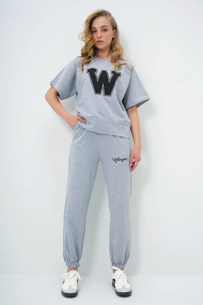 Ayollar uchun kulrang W bosma sport kostyumi ALC-X5889 - 6