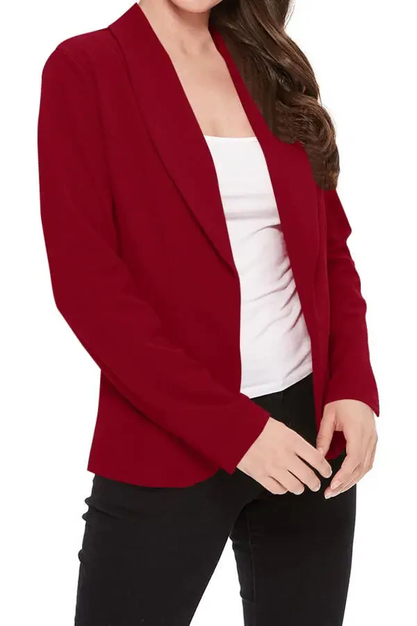 Ayollar uchun kundalik engil Blazer ko'ylagi - Uzun yengli ochiq old tomoni S-3XL - 1