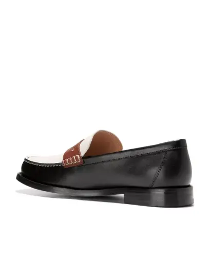 Ayollar uchun Lana Lux Remastered Penny Loaferlari - Qora, To'q Mis, Fil Suyagi Charm - 3