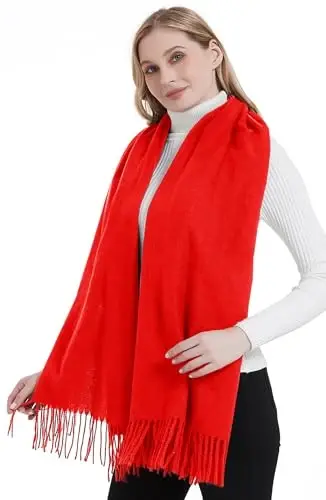 Ayollar uchun Landisun qishki yumshoq sholi, katta issiq moda adyoli, kechki ko'ylak va to'y sovg'alari uchun - 4