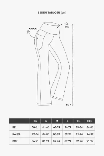 Ayollar uchun lavanta rangli yuqori belni shakllantiruvchi, ikkita cho'ntakli, keng oyoqli, bootcut uslubidagi leggins - 7