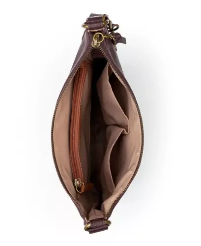 Ayollar uchun Lucia charm crossbody sumkasi - Mahogany tikuv - 4