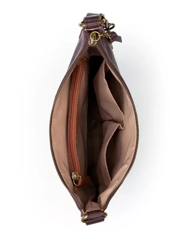 Ayollar uchun Lucia charm crossbody sumkasi - Mahogany tikuv - 4