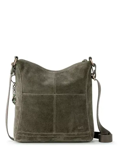 Ayollar uchun Lucia charm yelka sumkasi - Moss Suede - THE SAK (1)