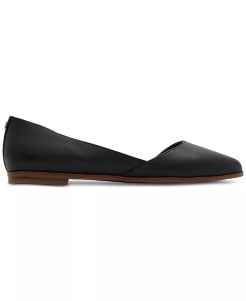 Ayollar uchun Marakova slip-on kesilgan d'Orsay tekis qora charm poyabzallar - 8