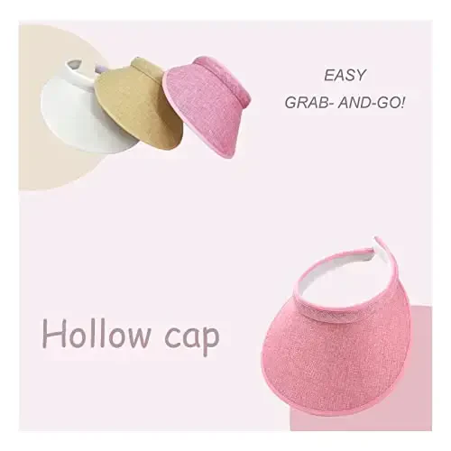 Ayollar uchun mato bilan qoplangan Slip-On Visor, erkaklar uchun sozlanishi kepka sport quyosh qalpoqlari - 7