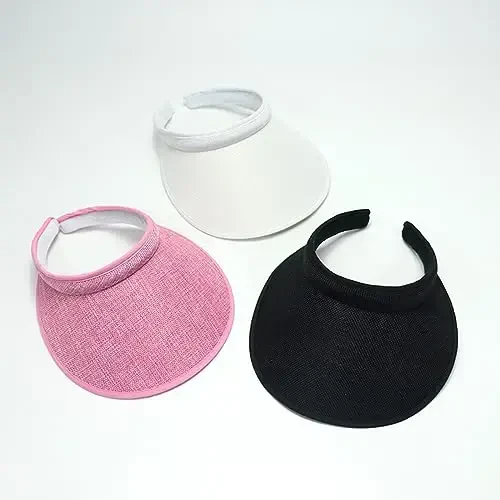 Ayollar uchun mato bilan qoplangan slip-on visor, erkaklar uchun sozlanishi kepka sport quyosh visorlari - 4