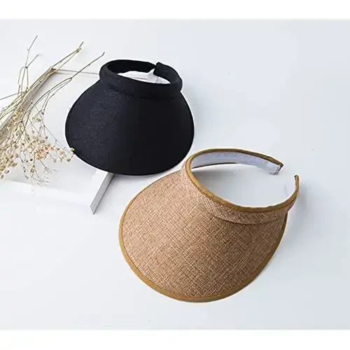 Ayollar uchun mato bilan qoplangan slip-on visor, erkaklar uchun sozlanishi kepka sport quyosh visorlari - 2