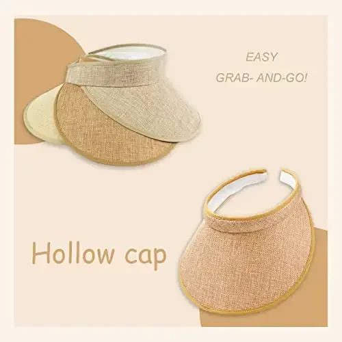 Ayollar uchun mato bilan qoplangan slip-on visor, erkaklar uchun sozlanishi kepka sport quyosh visorlari - 7