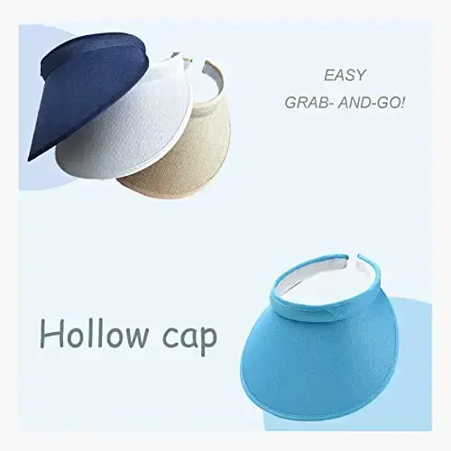 Ayollar uchun mato bilan qoplangan slip-on visor, erkaklar uchun sozlanishi kepka sport quyosh visorlari - 2