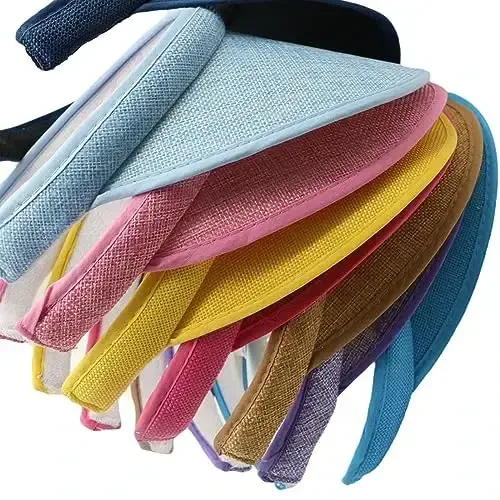 Ayollar uchun mato bilan qoplangan slip-on visor, erkaklar uchun sozlanishi kepka sport quyosh visorlari - 5