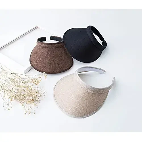 Ayollar uchun mato bilan qoplangan slip-on visor, erkaklar uchun sozlanishi kepka sport quyosh vizorlari - 3