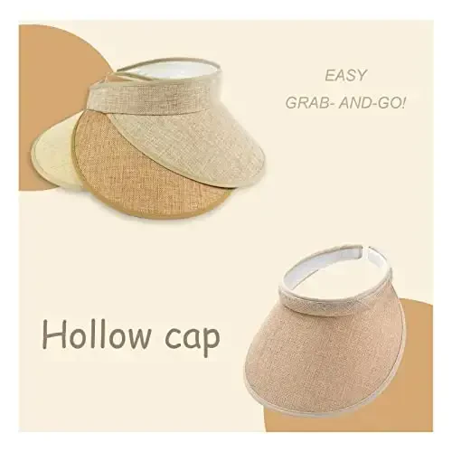 Ayollar uchun mato bilan qoplangan slip-on visor, erkaklar uchun sozlanishi kepka sport quyosh vizorlari - 7