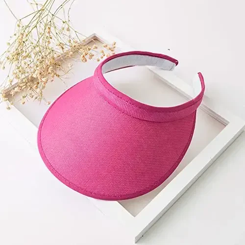 Ayollar uchun mato bilan qoplangan slip-on visor, erkaklar uchun sozlanishi kepka sport quyoshdan himoya visorlari - 2