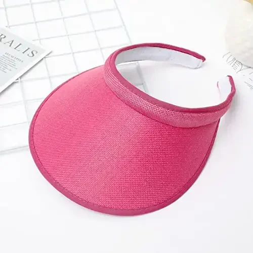 Ayollar uchun mato bilan qoplangan slip-on visor, erkaklar uchun sozlanishi kepka sport quyoshdan himoya visorlari - 5