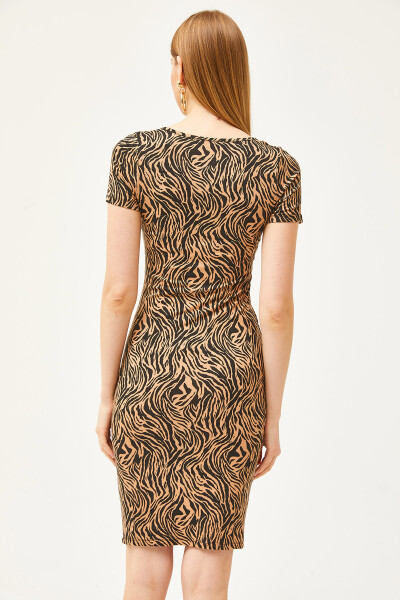 Ayollar uchun Mink Zebra Ro'molli Kristall Viskoz Ko'ylak ELB-19002061 - 6