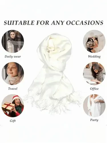 Ayollar uchun moda, yengil va uzun sharflar. Hashamatli ayollar sharflari, bir rangli shallar. Yumshoq va iliq sharflar onlayn. - 7