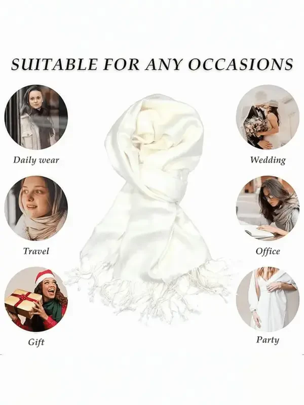 Ayollar uchun moda, yengil va uzun sharflar. Hashamatli ayollar sharflari, bir rangli shallar. Yumshoq va iliq sharflar onlayn. - 7