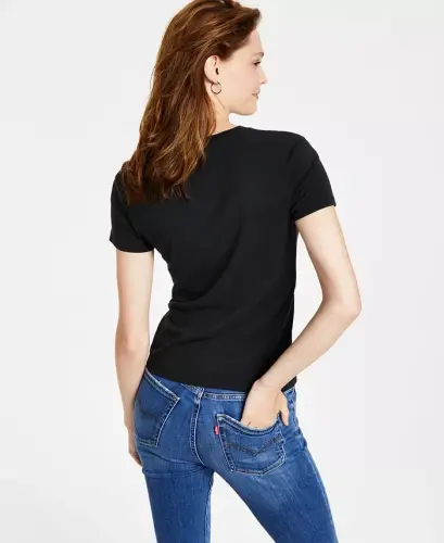 Ayollar uchun mukammal Crewneck paxta futbolkasi - Mineral qora - LEVI'S (1)