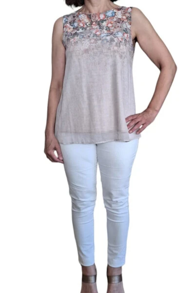 Ayollar uchun naqshli yelkasiz bluzka - SATEEN (1)