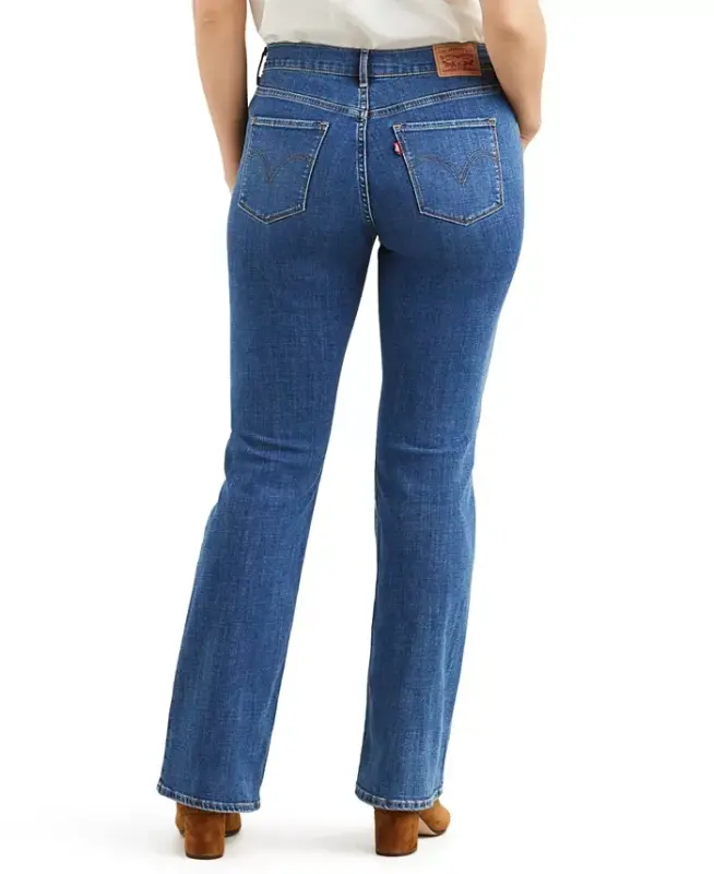 Ayollar uchun oddiy klassik o'rta balandlikdagi bootcut jinsi - Lapis hayrat - 2