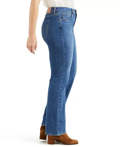 Ayollar uchun oddiy klassik o'rta balandlikdagi bootcut jinsi - Lapis hayrat - 3