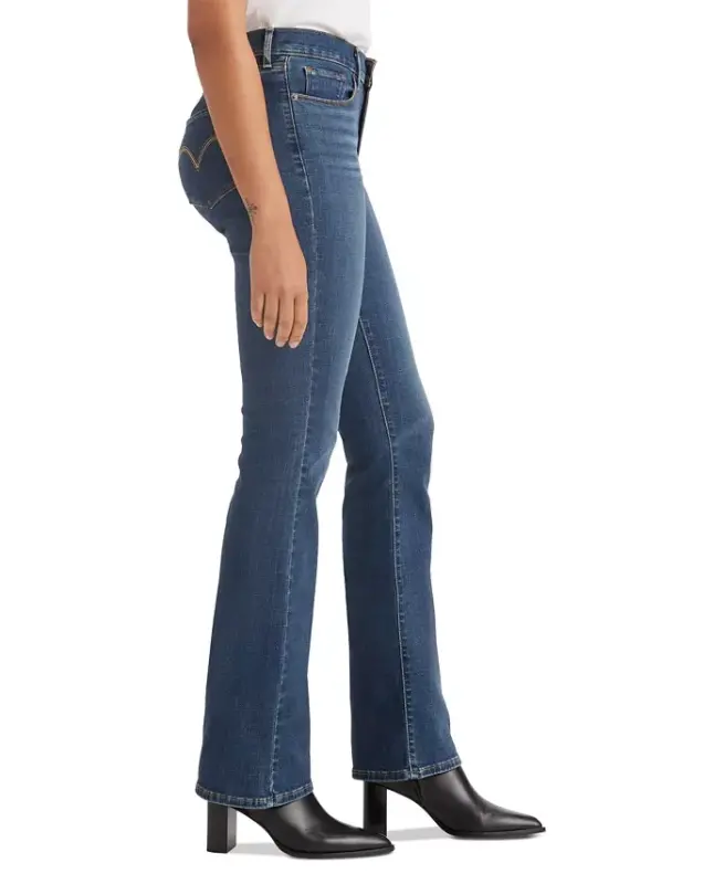 Ayollar uchun oddiy klassik o'rta balandlikdagi bootcut jinsi - Lapis to'lqin - 3