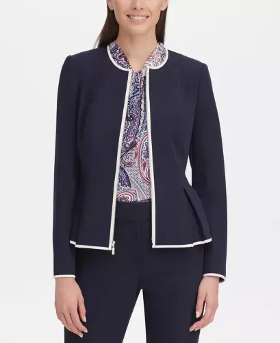 Ayollar uchun old fermuarli peplum kurtka - 9