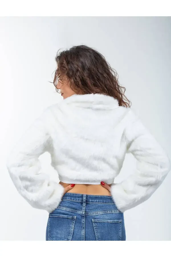 Ayollar uchun oq uzun yengli mo'yna liboslari to'y Bolero - 9