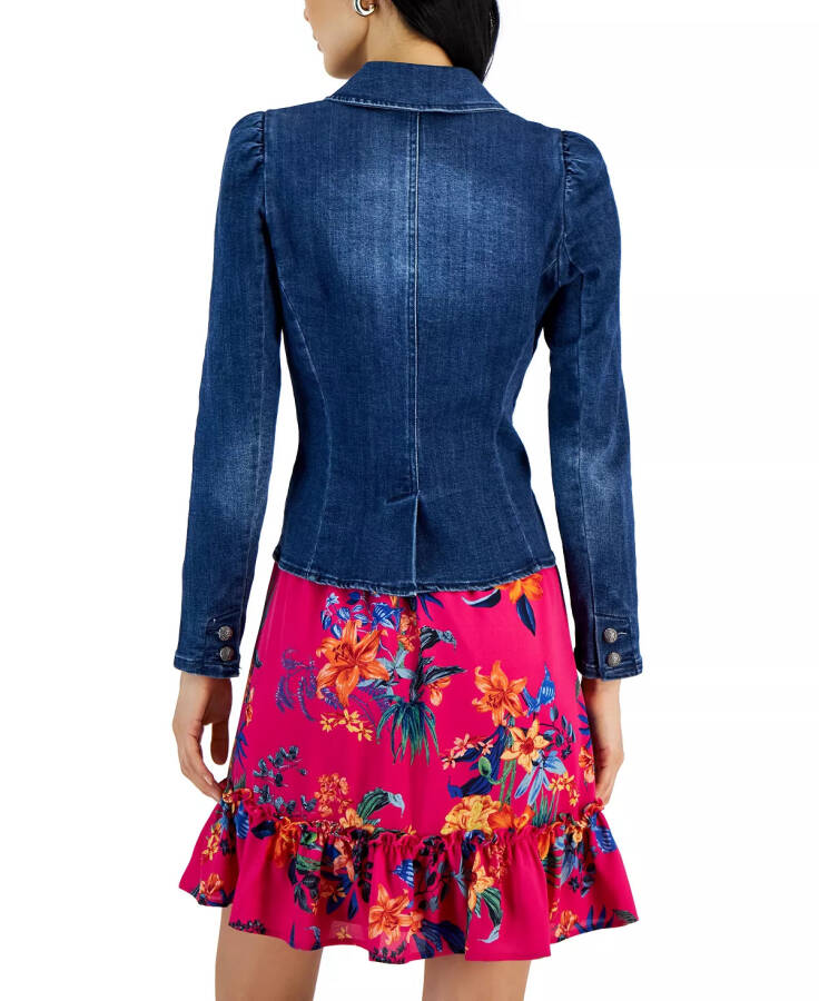 Ayollar uchun Puff-Sleeve Blazer, Modazone Deep Sea uchun yaratilgan - 3