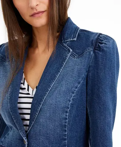 Ayollar uchun puff yengli blazer, Modazone uchun yaratilgan - 3