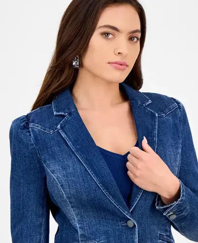Ayollar uchun puff yengli blazer, Modazone uchun yaratilgan - 3