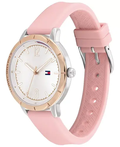 Ayollar uchun pushti silikon tasma soat 38mm - TOMMY HILFIGER (1)