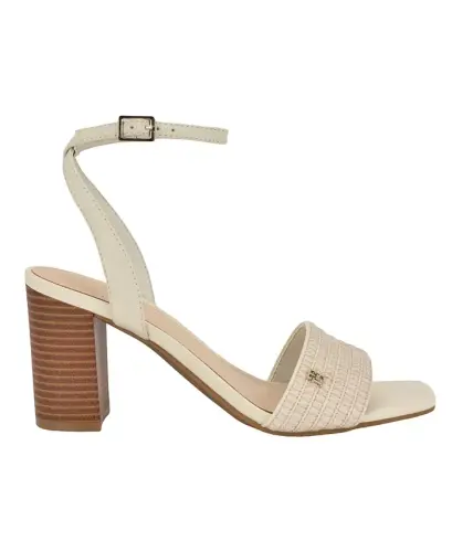 Ayollar uchun qalin poshnali zamonaviy krem rang sandaletlar - Chic Cream - TOMMY HILFIGER (1)