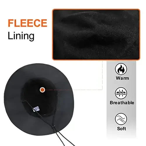 Ayollar uchun qishki suv o'tkazmaydigan chelak shlyapa, iliq jun astarli yomg'ir shlyapasi UPF50+, erkaklar uchun ochiq havoda tadqiqot, sayohat, safari kepkasi - 3