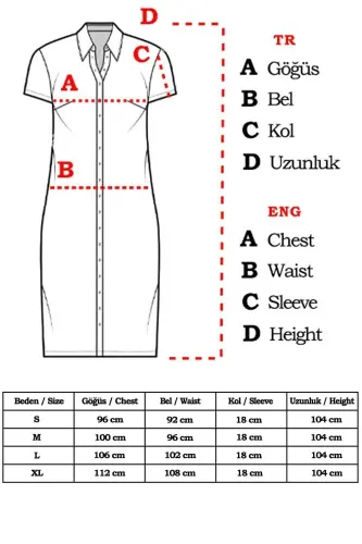 Ayollar uchun qizil kamarli qisqa yengli ko'ylak libos Arm-19Y001068 - 5