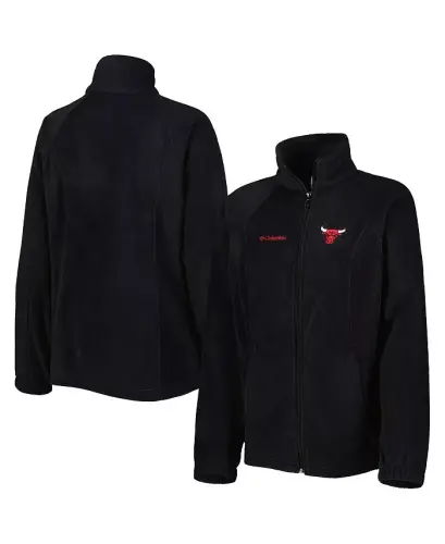 Ayollar uchun qora Chikago Bulls Benton Springs Raglan to'liq fermuarli kurtka-qora - 1