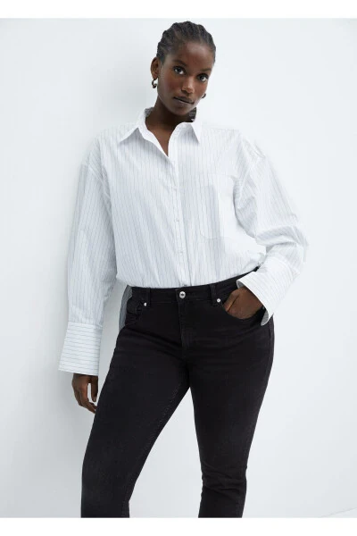 Ayollar uchun qora denim jinsi shimlar 67110379 - MANGO (1)