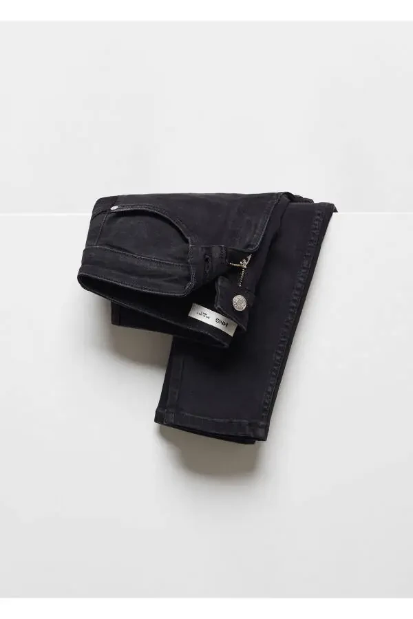 Ayollar uchun qora denim jinsi shimlar 67110379 - 9