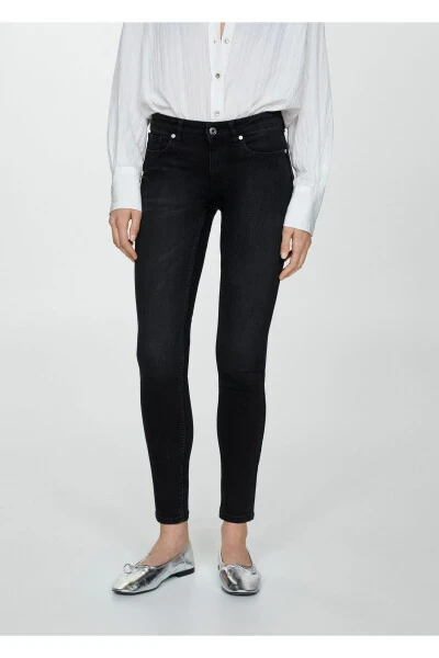 Ayollar uchun qora denim jinsi shimlar 67110379 - 12