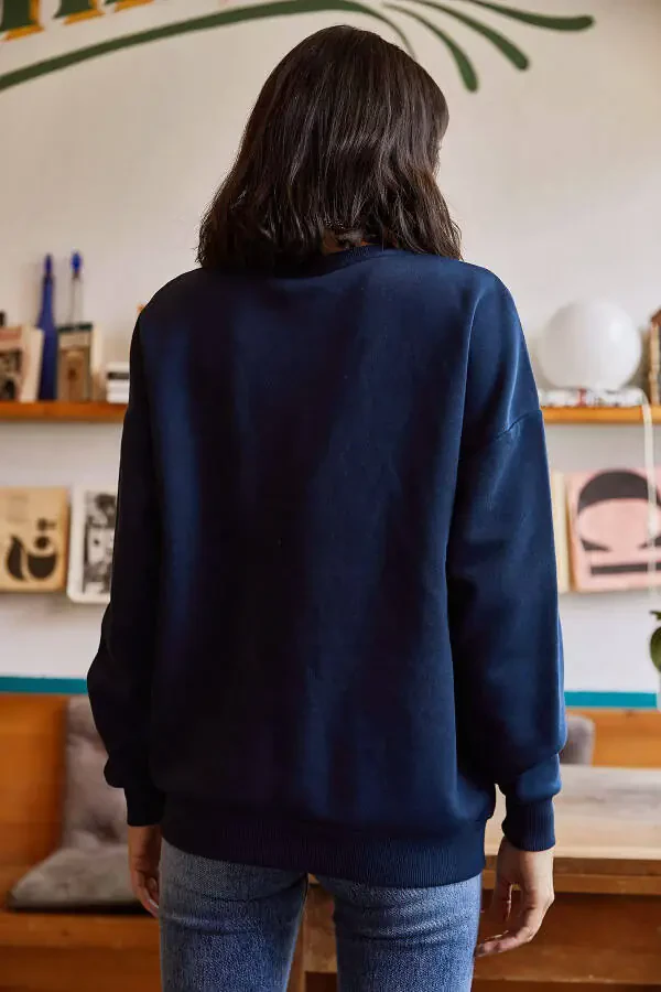 Ayollar uchun qora-ko‘k Houston bosib chiqarilgan kakajira sweatshirt SWT-19000426 - 6