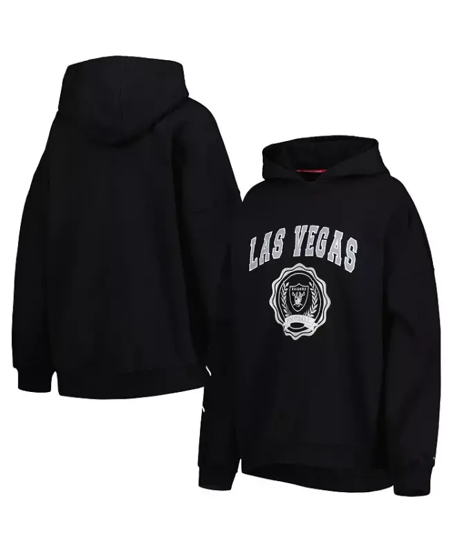 Ayollar uchun qora Las-Vegas Reyders Becca Yelkali Pullover Xudi-Qora - TOMMY HILFIGER