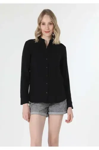 Ayollar uchun qora uzun yengli ko'ylak - 4